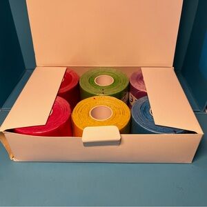 MUEUSS Kinesiology Precut Sports Tape - 6 rolls of different colours.